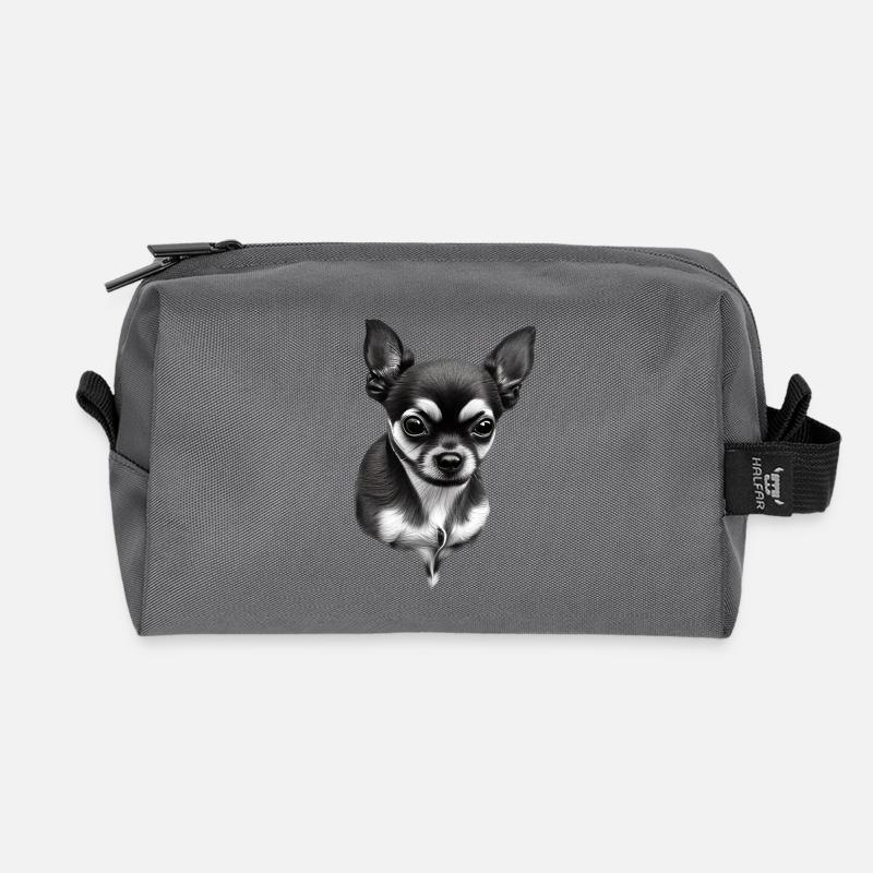 Süßer Chihuahua - Recycelte Kulturtasche - Anthrazit