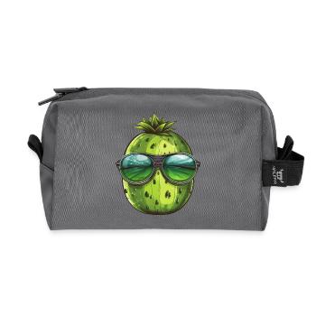 Coole Wassermelone - Design mit Sonnenbrille - Recycelte Kulturtasche - Anthrazit - Vorne