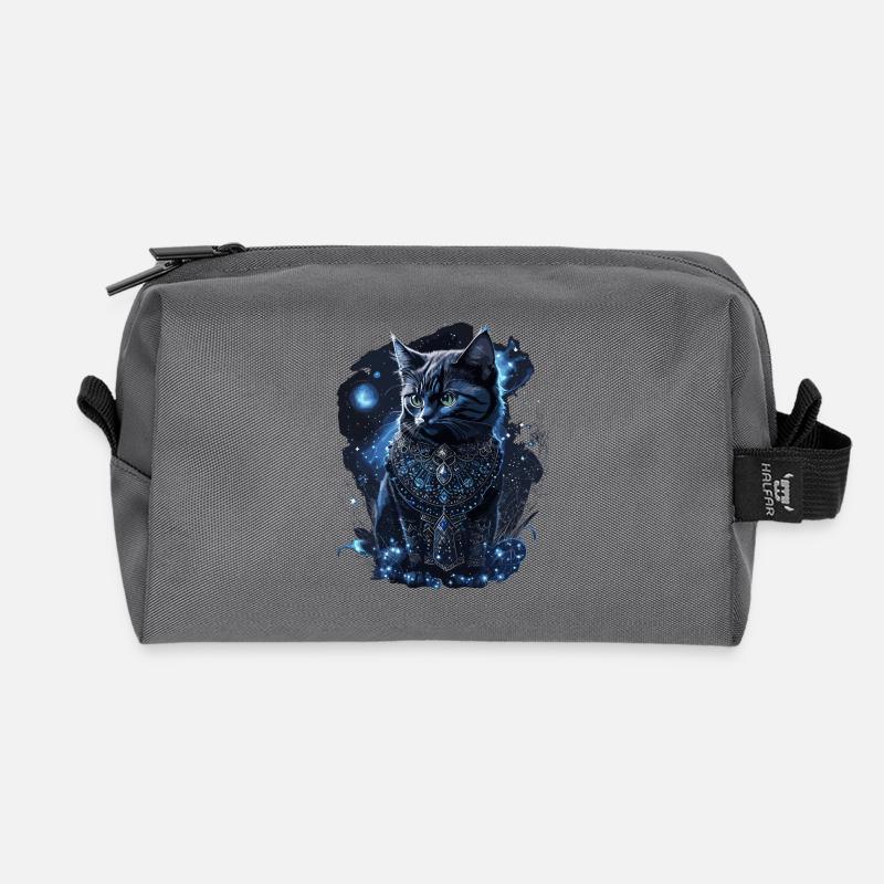 Fantasie schwarze Katze Mystischer Kater - Recycelte Kulturtasche - Anthrazit