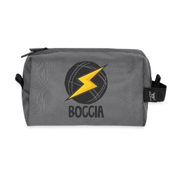 Bocciaspieler Bekleidung mit Boccia Kugeln Boccia - Recycelte Kulturtasche - Anthrazit - Vorne