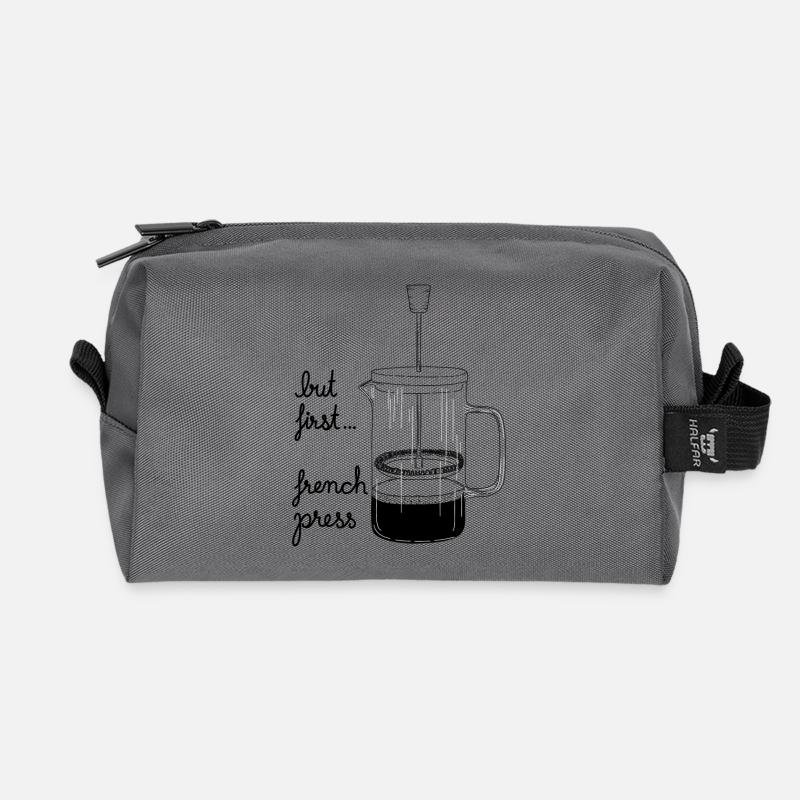 But first... french press - Recycelte Kulturtasche - Anthrazit