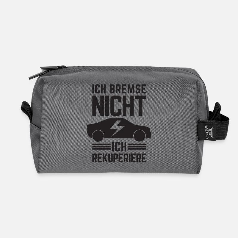 Ich Bremse nicht ich rekuperiere E-Auto Elektro - Recycelte Kulturtasche - Anthrazit