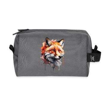 Aquarell Fuchs - Recycelte Kulturtasche - Anthrazit - Vorne