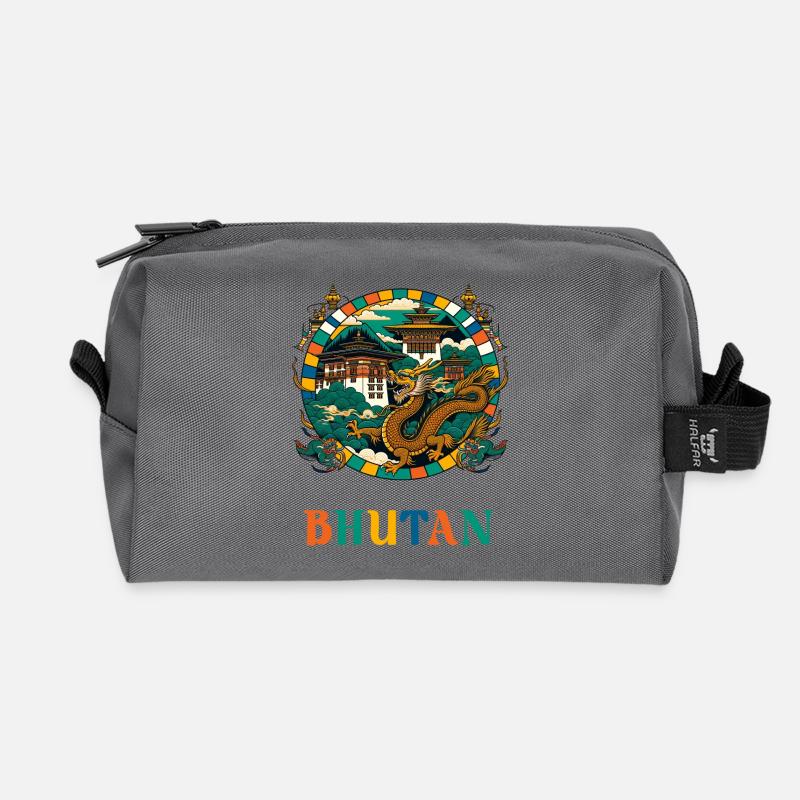 Bhutan Drache Südasien Thimphu - Recycelte Kulturtasche - Anthrazit