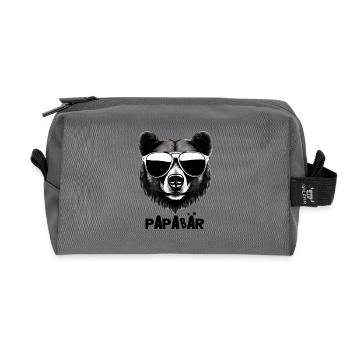 Papa – The coolest bear in the area - Recycled Toiletry Zip Bag - anthracite - Front