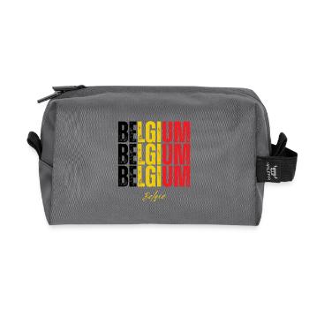 Drapeau de la Belgique, fierté belge - Trousse de toilette en tissu recyclé - anthracite - Devant