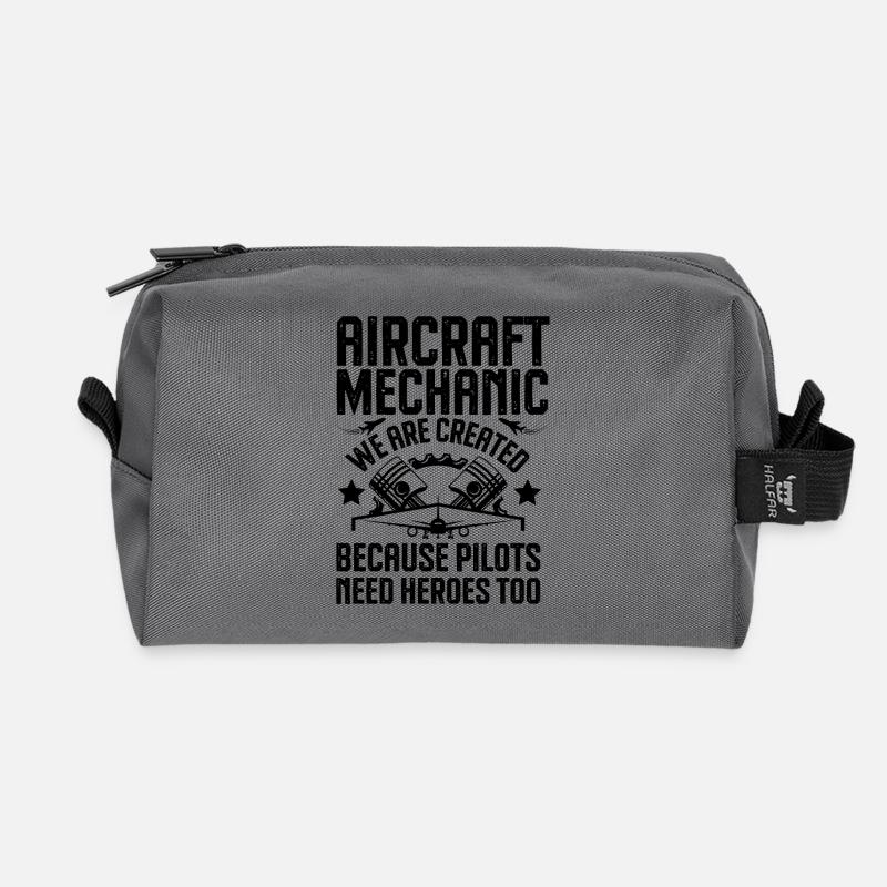 Aircraft mechanic - Recycled Toiletry Zip Bag - anthracite