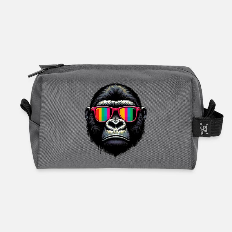 Gorilla - Recycled Toiletry Zip Bag - anthracite