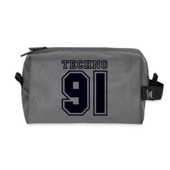 TECHNO 91 - Recycled Toiletry Zip Bag - anthracite - Front