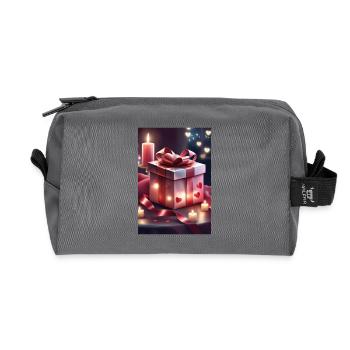 Schönes Geschenk - Recycelte Kulturtasche - Anthrazit - Vorne