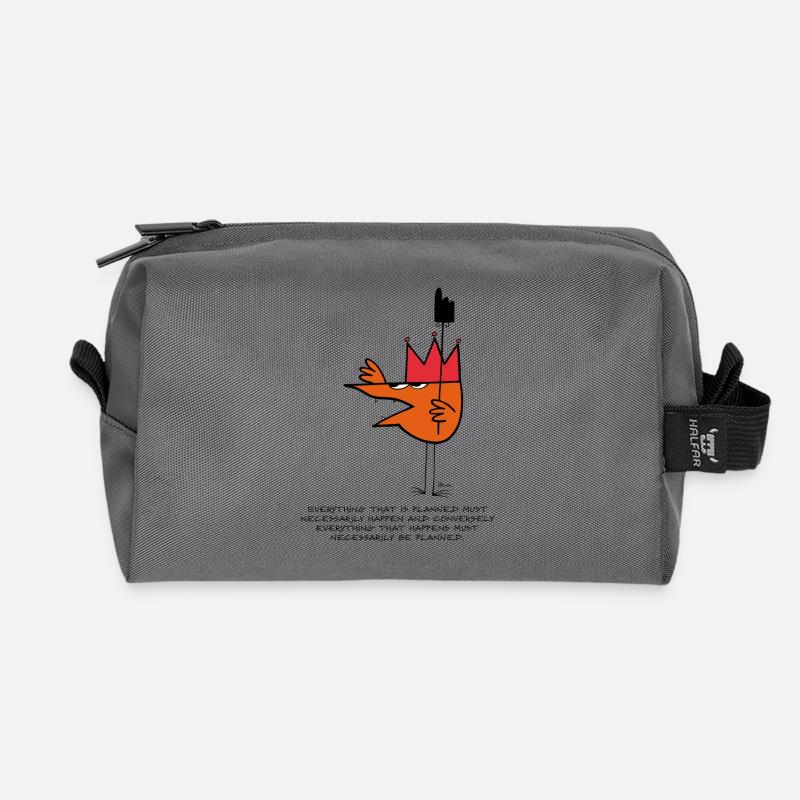 Everything that is planned ... (English version) - Recycled Toiletry Zip Bag - anthracite