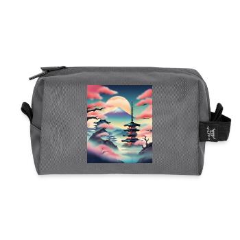 Beautiful japanese view - Recycled Toiletry Zip Bag - anthracite - Front