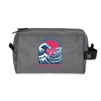 Dire que « le bonheur vient par vagues » Karma Balance - Trousse de toilette en tissu recyclé - anthracite - Devant
