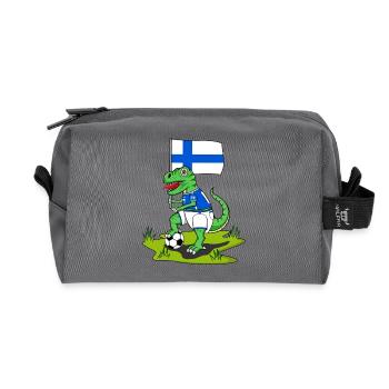 Drapeau de la Finlande Dinosaure Rex Football - Trousse de toilette en tissu recyclé - anthracite - Devant