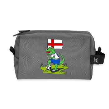 England Flagge Dinosaurier Rex Fußball  - Recycelte Kulturtasche - Anthrazit - Vorne