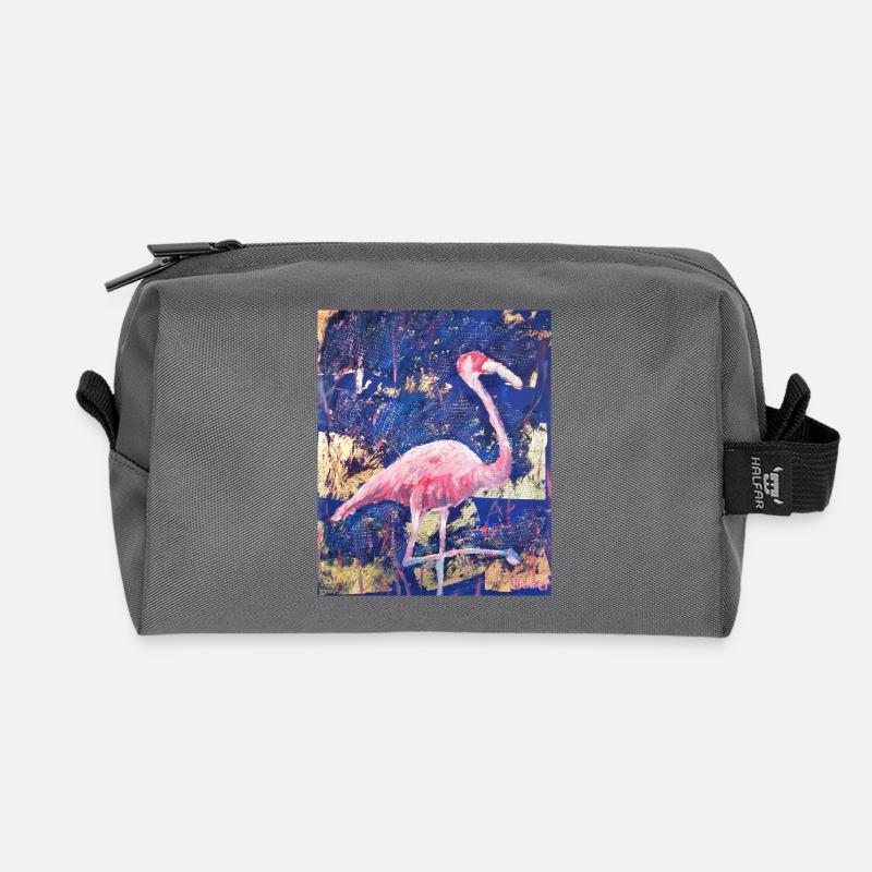 Expressionist Flamingo Artwork - Recycelte Kulturtasche - Anthrazit
