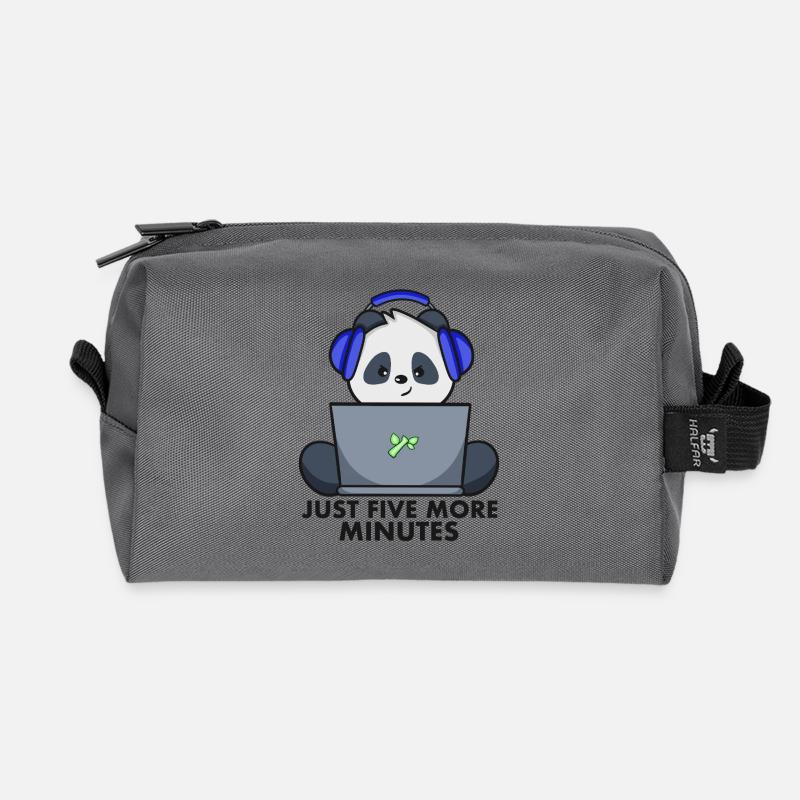 Gaming Panda - Recycled Toiletry Zip Bag - anthracite
