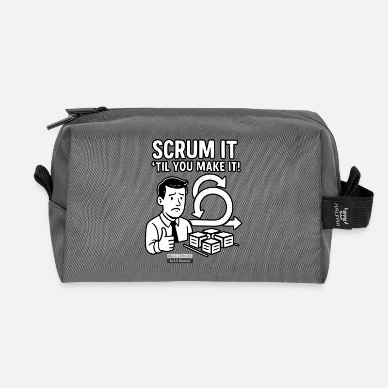 Scrum it til you make it! - Recycelte Kulturtasche - Anthrazit