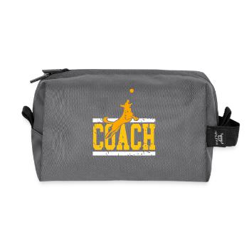 Dog Coach Humor Pet Trainer Jumping Canine Style - Recycled Toiletry Zip Bag - anthracite - Front