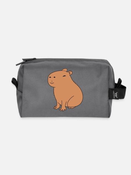 Fröhliches Capybara - Recycelte Kulturtasche - Anthrazit