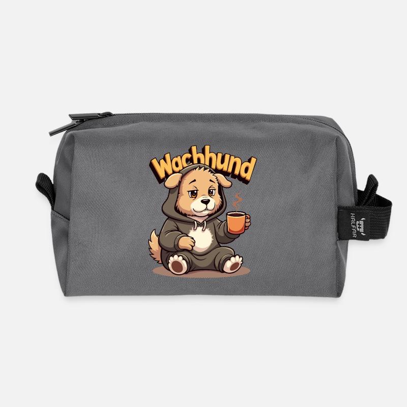 Wachhund – Kaffee statt Bellen - Recycelte Kulturtasche - Anthrazit