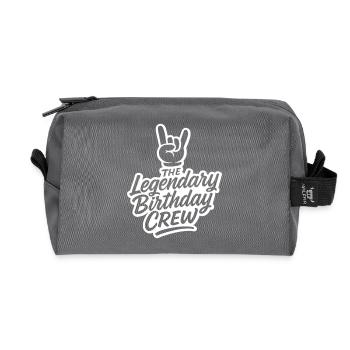 Birthday Crew Party - Recycled Toiletry Zip Bag - anthracite - Front