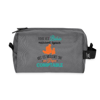 Les Meilleurs Bébé Ont Un Papa comptable - Trousse de toilette en tissu recyclé - anthracite - Devant