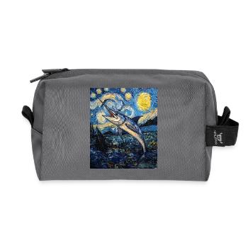 Marlin bleu, poisson étoilé à la Van Gogh - Trousse de toilette en tissu recyclé - anthracite - Devant