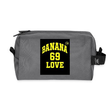 Banane 69 Liebe Logo - Recycelte Kulturtasche - Anthrazit - Vorne
