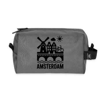 Amsterdam Windmühle Fahrrad Kanal - Recycelte Kulturtasche - Anthrazit - Vorne