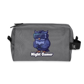 NachtGamer Eule VR - Recycelte Kulturtasche - Anthrazit - Vorne