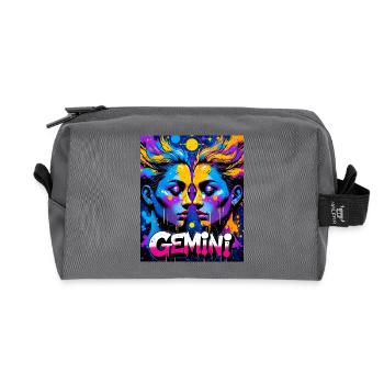 Gémeaux - Trousse de toilette en tissu recyclé - anthracite - Devant
