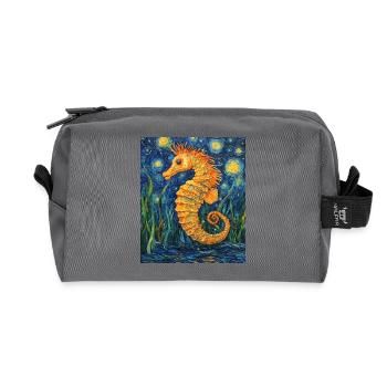 Hippocampe Style Van Gogh Nuit étoilée - Trousse de toilette en tissu recyclé - anthracite - Devant