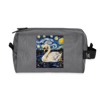 Cygne Oiseau Style Van Gogh - Trousse de toilette en tissu recyclé - anthracite - Devant