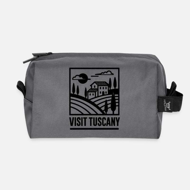 visit tuscany - Recycelte Kulturtasche - Anthrazit