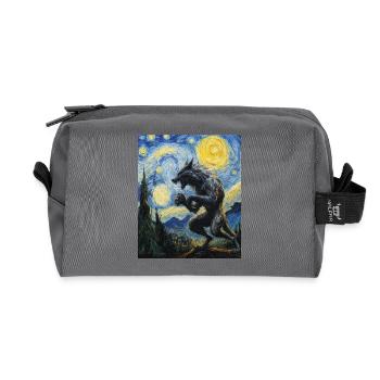 Loup loup-garou style Van Gogh - Trousse de toilette en tissu recyclé - anthracite - Devant