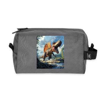 Spinosaurus - Recycelte Kulturtasche - Anthrazit - Vorne