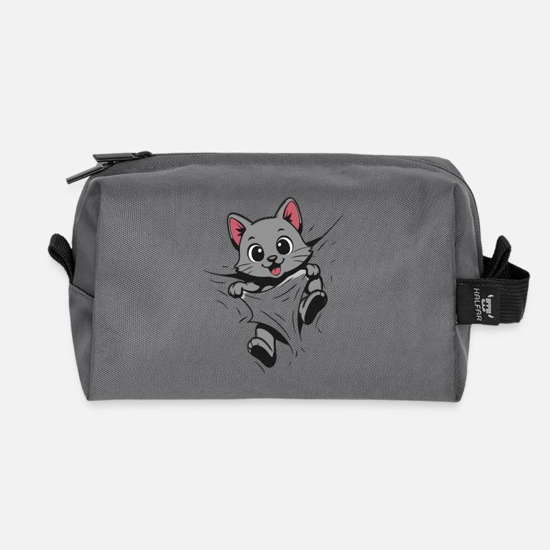 Kätzchen Kuschelkatze süße Katze - Recycelte Kulturtasche - Anthrazit