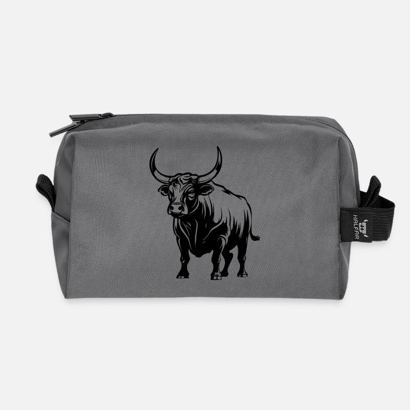 Bull - Recycled Toiletry Zip Bag - anthracite