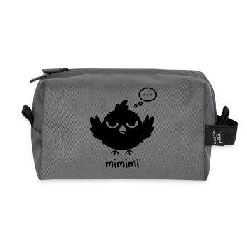 Funny Bird with Mimimi Humor - Recycled Toiletry Zip Bag - anthracite - Front