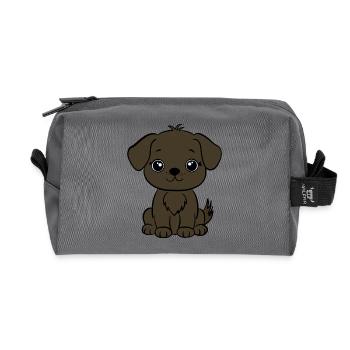 Brauner Hundewelpe - Recycelte Kulturtasche - Anthrazit - Vorne