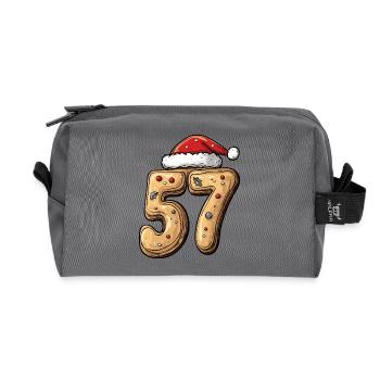 Biscuit de Noël à 57 chiffres - Trousse de toilette en tissu recyclé - anthracite - Devant