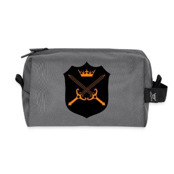 Cross Swords Crown Emblem - Recycled Toiletry Zip Bag - anthracite - Front