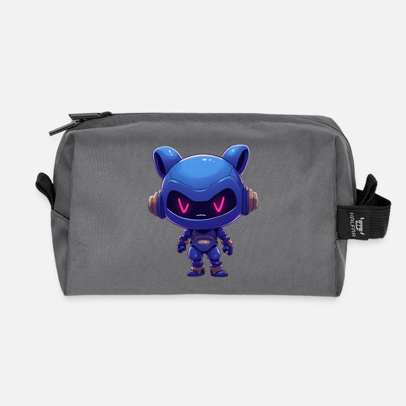 Neonblauer Roboterhelm - Recycelte Kulturtasche - Anthrazit