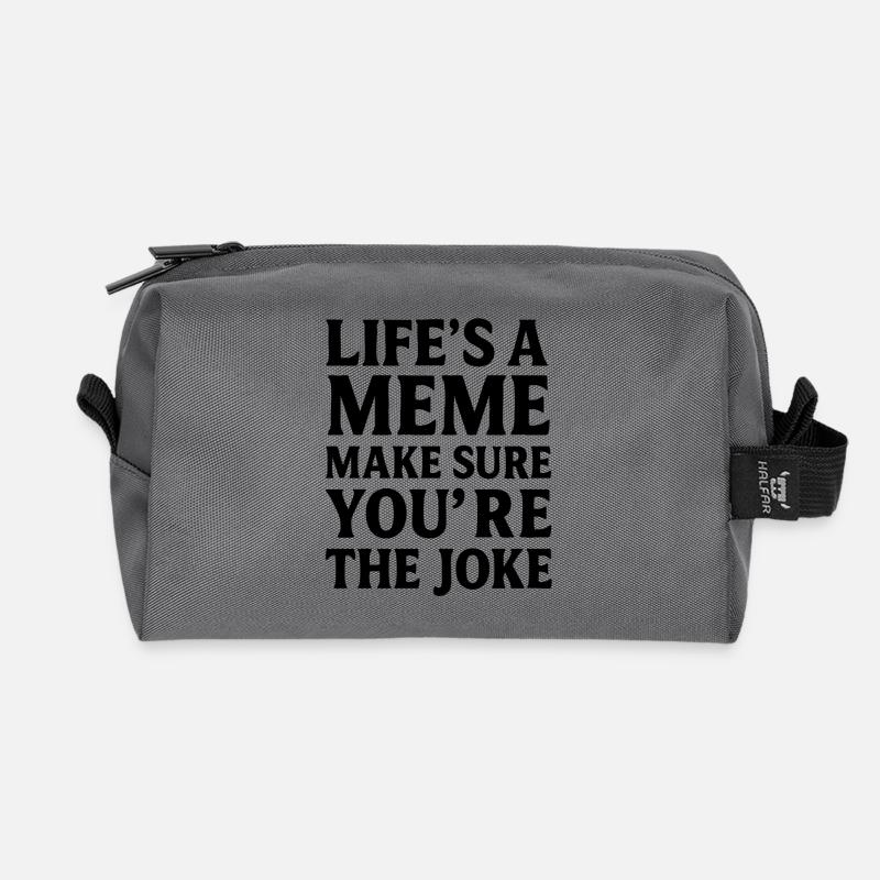 Life’s a Meme – Trend Statement Social Spruch - Recycelte Kulturtasche - Anthrazit
