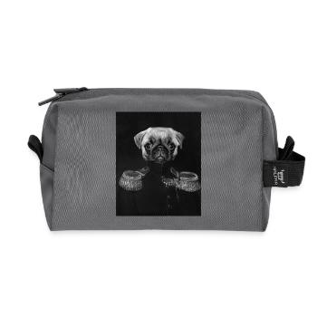 General Pug mit kaiserlichem Porträt - Recycelte Kulturtasche - Anthrazit - Vorne