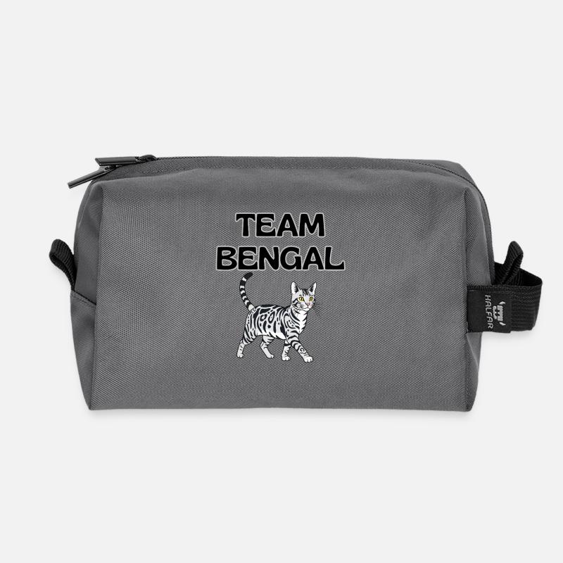Team Bengal Cat Graphic - Recycled Toiletry Zip Bag - anthracite