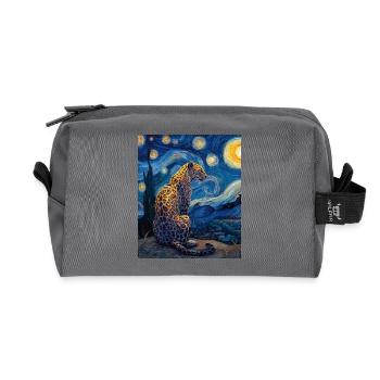 Léopard Van Gogh - Trousse de toilette en tissu recyclé - anthracite - Devant