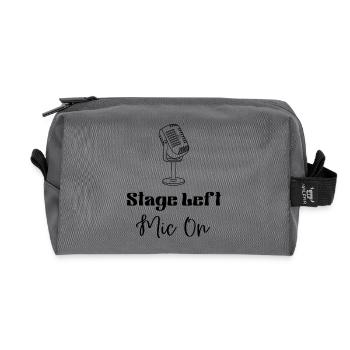 Stage Left Mic On Merch - Recycled Toiletry Zip Bag - anthracite - Front