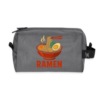 Illustration du bol de nouilles ramen - Trousse de toilette en tissu recyclé - anthracite - Devant